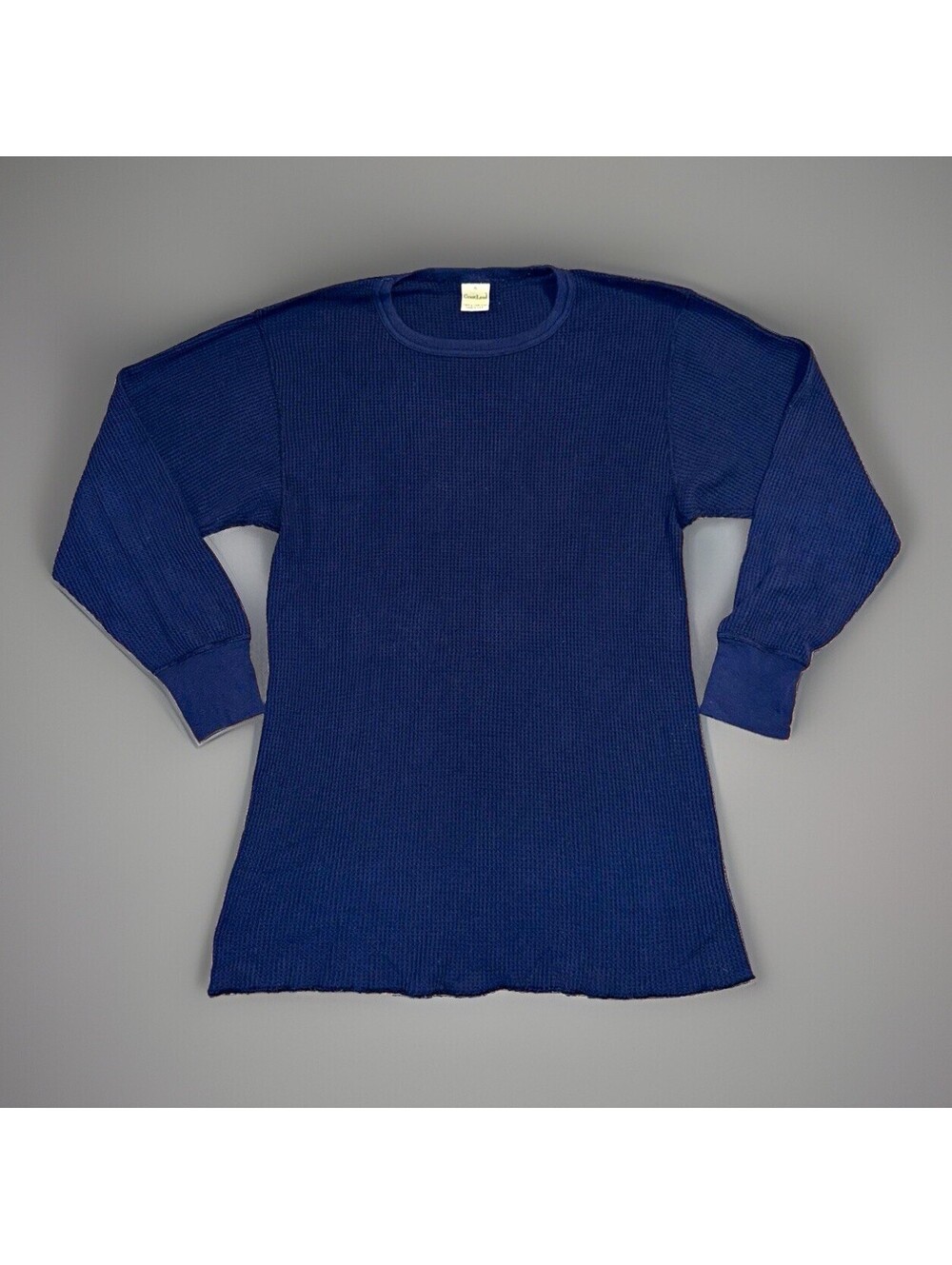 GreatLand Men's Thermal Waffle Knit Crew Neck Shirt Blue XL - Vintage USA